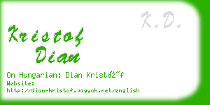 kristof dian business card